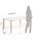 Table à rallonge varm chêne - 75x90x160/200/240 cm