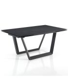 Table à rallonge raul 2 gris mat/noir mat - 75x90x160/200/240 cm
