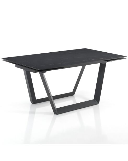 Table à rallonge raul 2 gris mat/noir mat - 75x90x160/200/240 cm