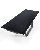 Table à rallonge raul 2 gris mat/noir mat - 75x90x160/200/240 cm