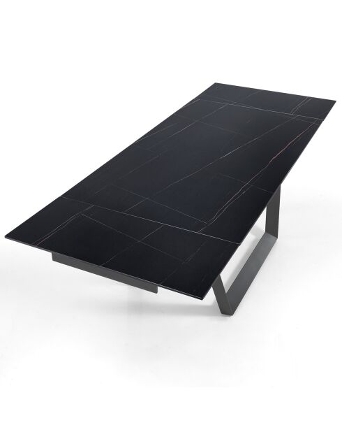 Table à rallonge raul 2 gris mat/noir mat - 75x90x160/200/240 cm