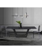 Table à rallonge raul 2 gris mat/noir mat - 75x90x160/200/240 cm