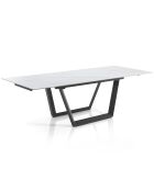 Table à rallonge raul 1 blanc/gris mat - 75x90x160/200/240 cm
