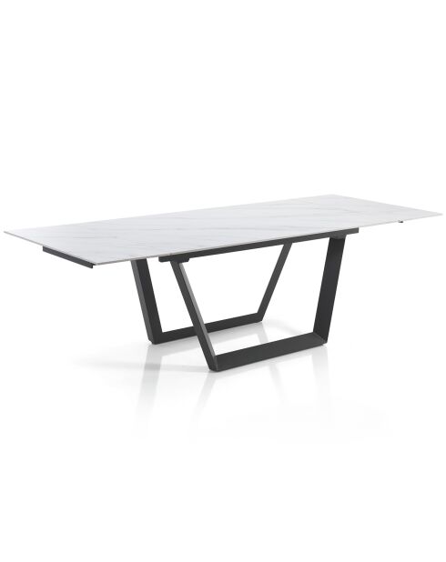 Table à rallonge raul 1 blanc/gris mat - 75x90x160/200/240 cm