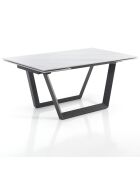 Table à rallonge raul 1 blanc/gris mat - 75x90x160/200/240 cm