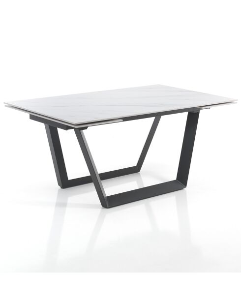 Table à rallonge raul 1 blanc/gris mat - 75x90x160/200/240 cm