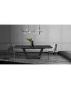 Table à rallonge raul 2 gris mat/noir mat - 75x90x160/200/240 cm