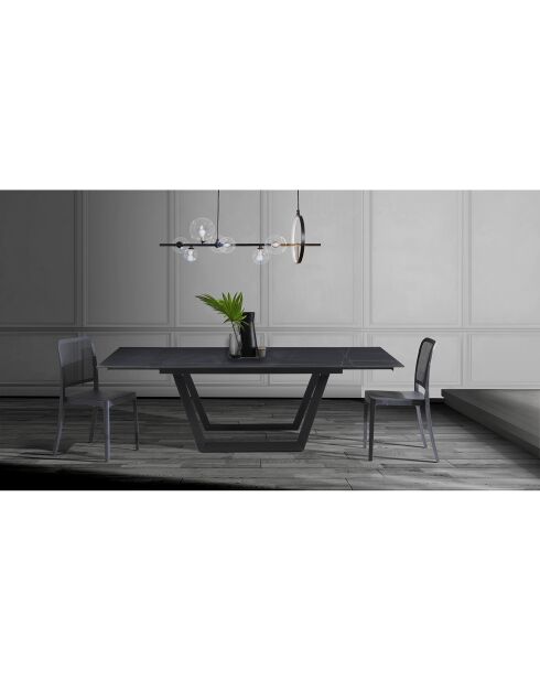 Table à rallonge raul 2 gris mat/noir mat - 75x90x160/200/240 cm