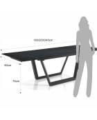 Table à rallonge raul 2 gris mat/noir mat - 75x90x160/200/240 cm