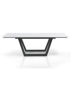 Table à rallonge raul 1 blanc/gris mat - 75x90x160/200/240 cm