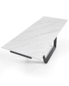 Table à rallonge raul 1 blanc/gris mat - 75x90x160/200/240 cm