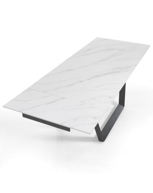 Table à rallonge raul 1 blanc/gris mat - 75x90x160/200/240 cm