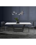 Table à rallonge raul 1 blanc/gris mat - 75x90x160/200/240 cm