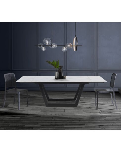 Table à rallonge raul 1 blanc/gris mat - 75x90x160/200/240 cm