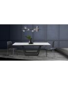 Table à rallonge raul 1 blanc/gris mat - 75x90x160/200/240 cm
