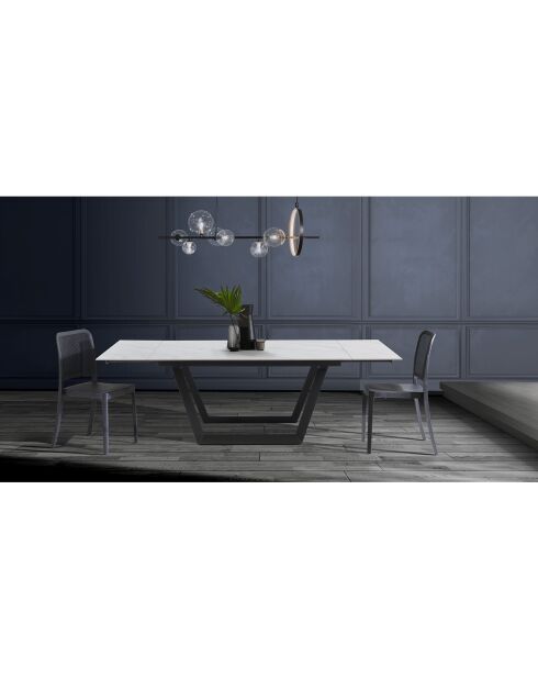 Table à rallonge raul 1 blanc/gris mat - 75x90x160/200/240 cm