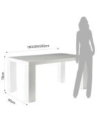 Table imperial blanche - 76x90x160/205/250 cm