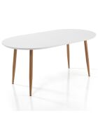 Table de salle à manger à rallonge tolosa blanche - 75x90x160 cm