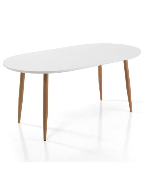 Table de salle à manger à rallonge tolosa blanche - 75x90x160 cm