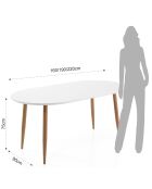 Table de salle à manger à rallonge tolosa blanche - 75x90x160 cm