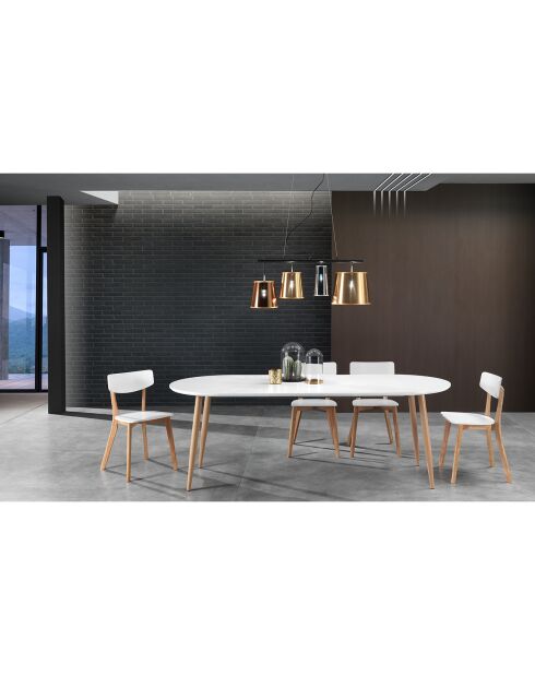 Table de salle à manger à rallonge tolosa blanche - 75x90x160 cm