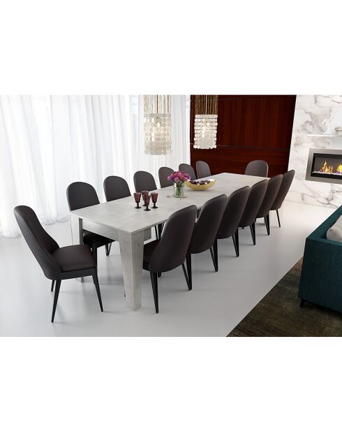 Table console extensible charlie ciment - 75x90x54/306 cm