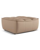 Pouf en Cuir Véritable Moni beige foncé - 90x83x45 cm