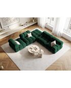 Chauffeuse en Velours Tropea vert bouteille - 94x94x63 cm