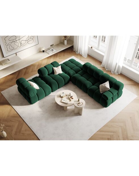 Chauffeuse en Velours Tropea vert bouteille - 94x94x63 cm