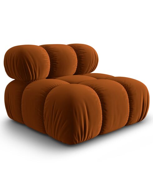 Chauffeuse en Velours Tropea terracotta - 94x94x63 cm