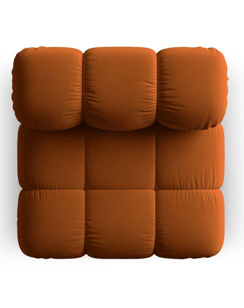 Chauffeuse en Velours Tropea terracotta - 94x94x63 cm