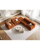 Chauffeuse en Velours Tropea terracotta - 94x94x63 cm