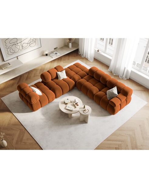 Chauffeuse en Velours Tropea terracotta - 94x94x63 cm