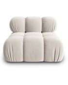 Chauffeuse en Velours Tropea beige clair - 94x94x63 cm