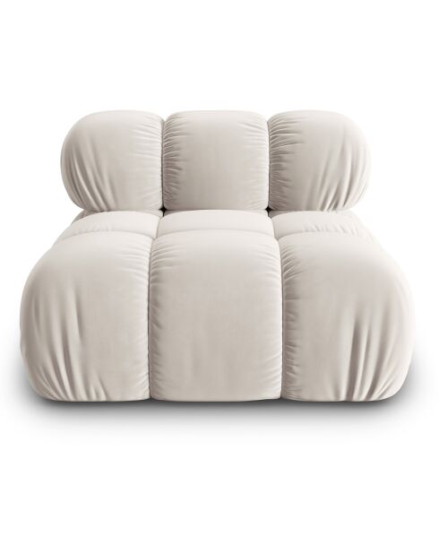 Chauffeuse en Velours Tropea beige clair - 94x94x63 cm