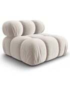 Chauffeuse en Velours Tropea beige clair - 94x94x63 cm
