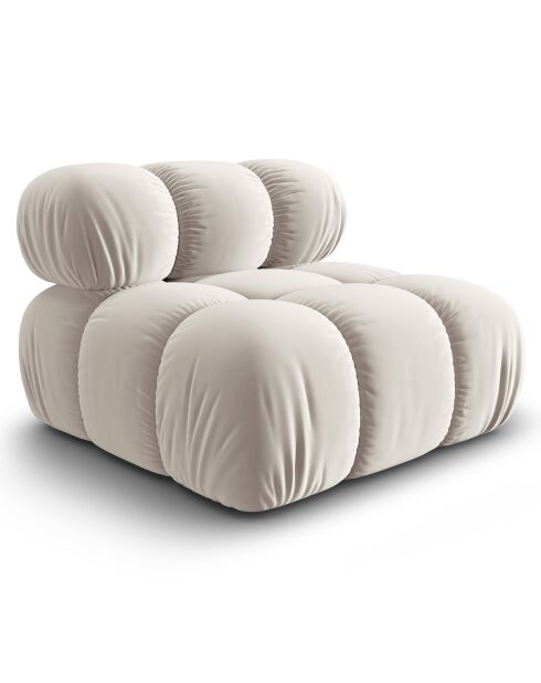 Chauffeuse en Velours Tropea beige clair - 94x94x63 cm