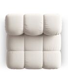 Chauffeuse en Velours Tropea beige clair - 94x94x63 cm