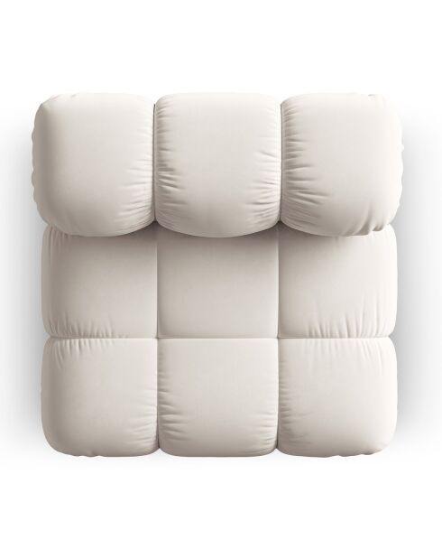 Chauffeuse en Velours Tropea beige clair - 94x94x63 cm