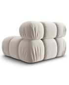 Chauffeuse en Velours Tropea beige clair - 94x94x63 cm