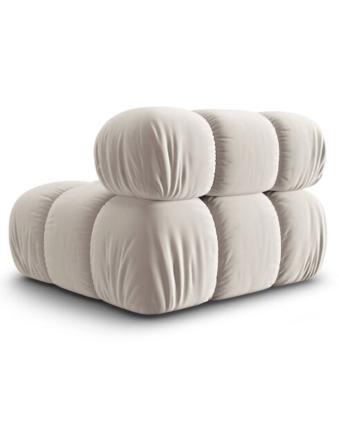 Chauffeuse en Velours Tropea beige clair - 94x94x63 cm