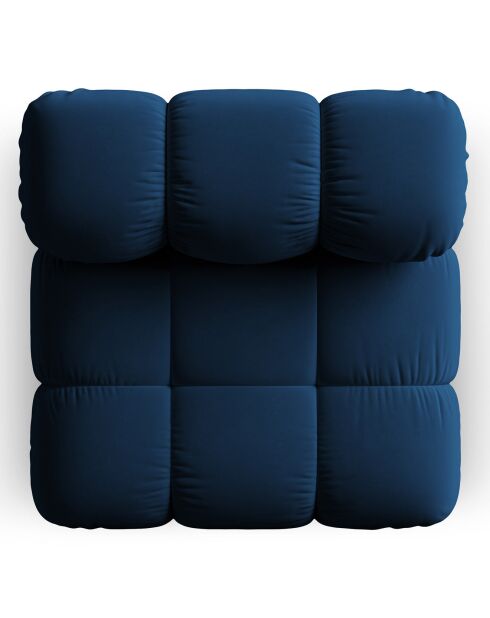 Chauffeuse en Velours Tropea bleu roi - 94x94x63 cm