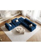Chauffeuse en Velours Tropea bleu roi - 94x94x63 cm