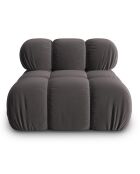 Chauffeuse en Velours Tropea gris foncé - 94x94x63 cm