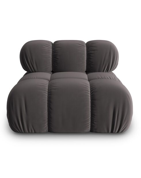 Chauffeuse en Velours Tropea gris foncé - 94x94x63 cm