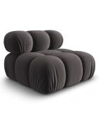 Chauffeuse en Velours Tropea gris foncé - 94x94x63 cm