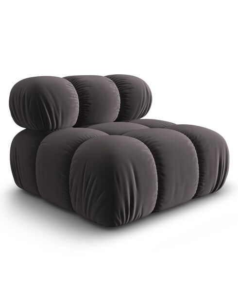 Chauffeuse en Velours Tropea gris foncé - 94x94x63 cm