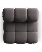 Chauffeuse en Velours Tropea gris foncé - 94x94x63 cm