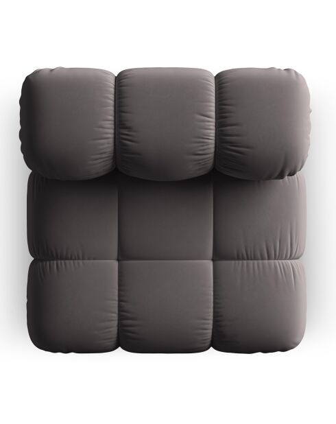 Chauffeuse en Velours Tropea gris foncé - 94x94x63 cm