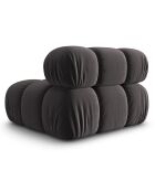 Chauffeuse en Velours Tropea gris foncé - 94x94x63 cm